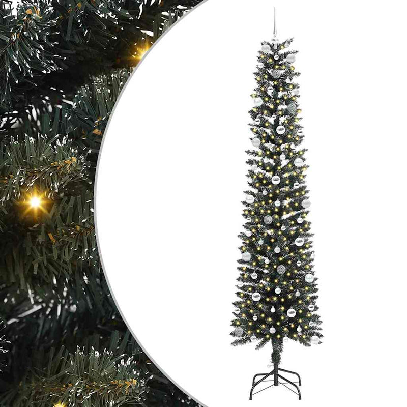vidaXL Mű karácsonyfa Zöld 58 x 58 x 240 cm PVC és Műanyag és Acél