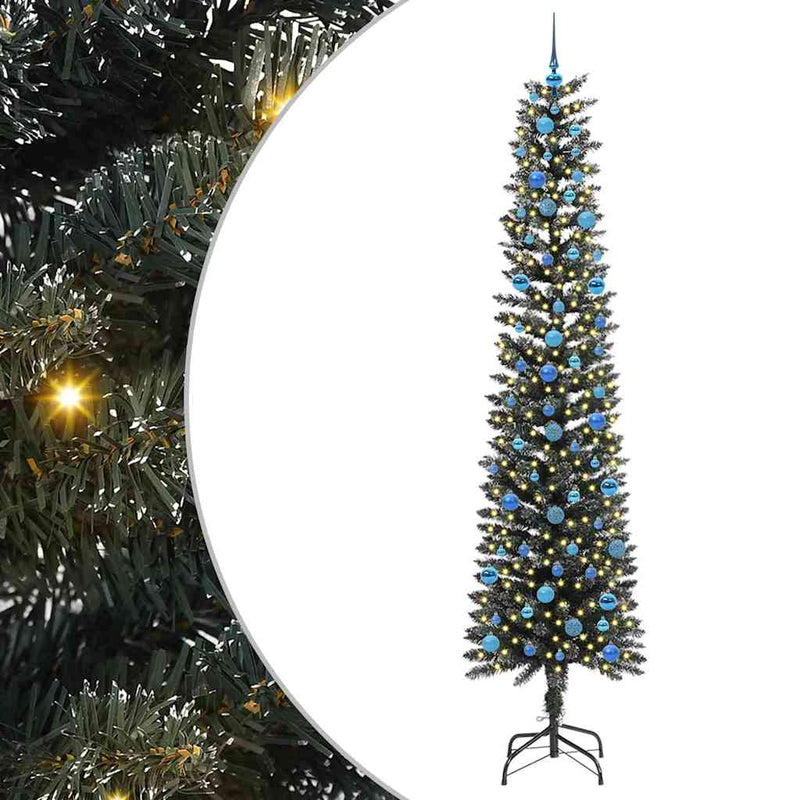 vidaXL Mű karácsonyfa Zöld 58 x 58 x 240 cm PVC és Műanyag és Acél