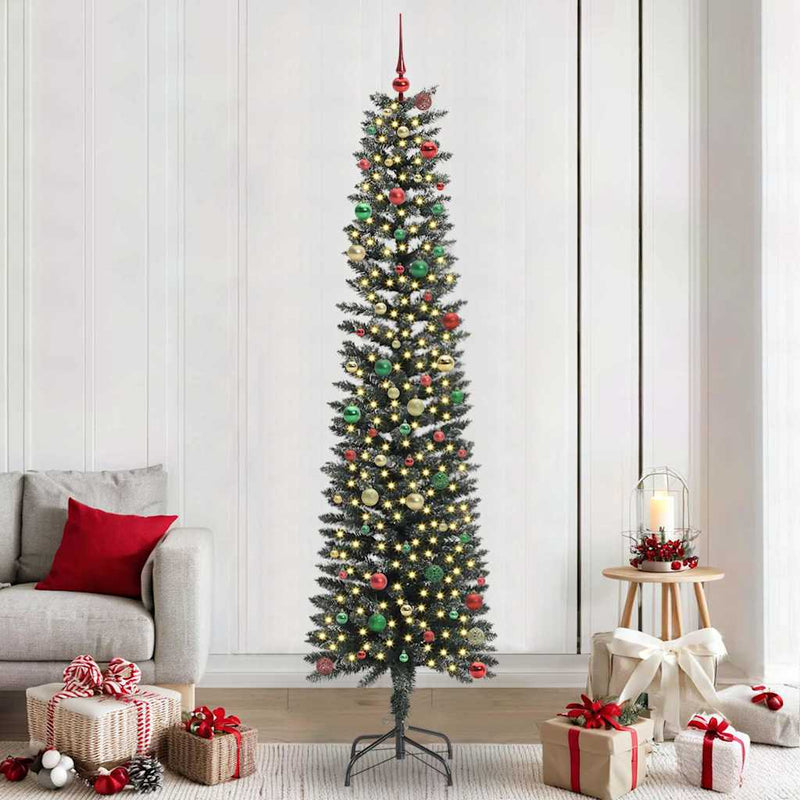 vidaXL Mű karácsonyfa Zöld 58 x 58 x 240 cm PVC és Műanyag és Acél