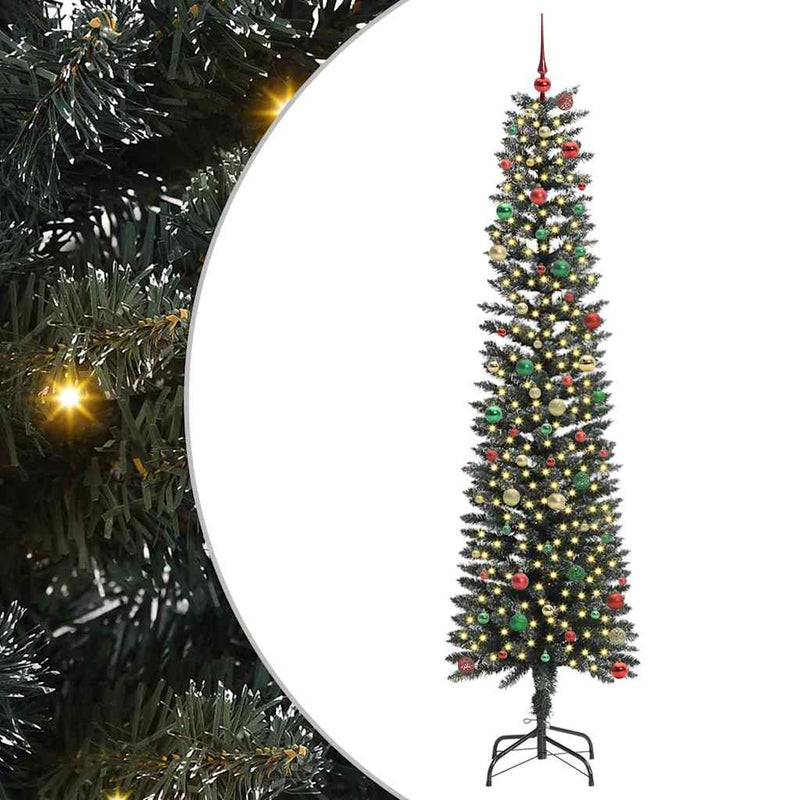 vidaXL Mű karácsonyfa Zöld 58 x 58 x 240 cm PVC és Műanyag és Acél