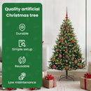 vidaXL Műanyag Hajtogatott Karácsonyfa 150 LED-del Zöld 120 cm