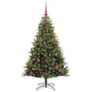 vidaXL Műanyag Hajtogatott Karácsonyfa 150 LED-del Zöld 120 cm
