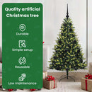 vidaXL Műanyag Hajtogatott Karácsonyfa 150 LED-del Zöld 120 cm