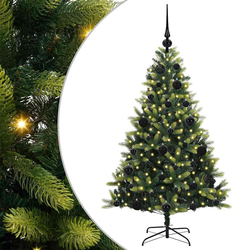 vidaXL Mesterséges Hajlított Karácsonyfák 150 LED-del Zöld 120 cm