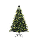 vidaXL Műanyag Hajtogatott Karácsonyfa 150 LED-del Zöld 120 cm