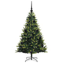 vidaXL Műanyag Hajtogatott Karácsonyfa 150 LED-del Zöld 120 cm