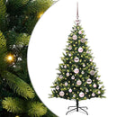 vidaXL Műanyag Hajtogatott Karácsonyfa 150 LED-del Zöld 120 cm