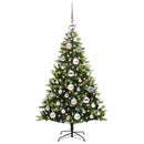 vidaXL Műanyag Hajtogatott Karácsonyfa 150 LED-del Zöld 120 cm