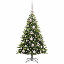 vidaXL Műanyag Hajtogatott Karácsonyfa 150 LED-del Zöld 120 cm