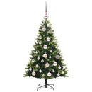 vidaXL Műanyag Hajtogatott Karácsonyfa 150 LED-del Zöld 120 cm