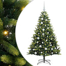 vidaXL Műanyag Hajtogatott Karácsonyfa 150 LED-del Zöld 120 cm