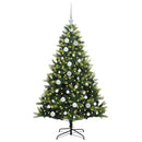 vidaXL Műanyag Hajtogatott Karácsonyfa 150 LED-del Zöld 120 cm
