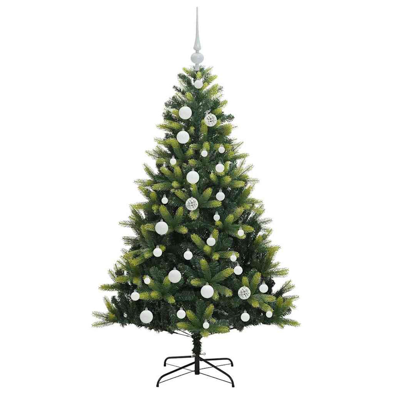vidaXL Műanyag Hajtogatott Karácsonyfa 150 LED-del Zöld 120 cm