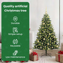 vidaXL Műanyag Hajtogatott Karácsonyfa 150 LED-del Zöld 120 cm