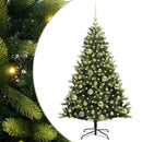 vidaXL Műanyag Hajtogatott Karácsonyfa 150 LED-del Zöld 120 cm