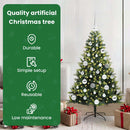vidaXL Műanyag Hajtogatott Karácsonyfa 150 LED-del Zöld 120 cm