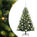 vidaXL Műanyag Hajtogatott Karácsonyfa 150 LED-del Zöld 120 cm