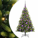 vidaXL Műanyag Hajtogatott Karácsonyfa 150 LED-del Zöld 120 cm