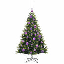 vidaXL Műanyag Hajtogatott Karácsonyfa 150 LED-del Zöld 120 cm