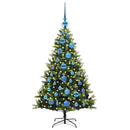 vidaXL Műanyag Hajtogatott Karácsonyfa 150 LED-del Zöld 120 cm