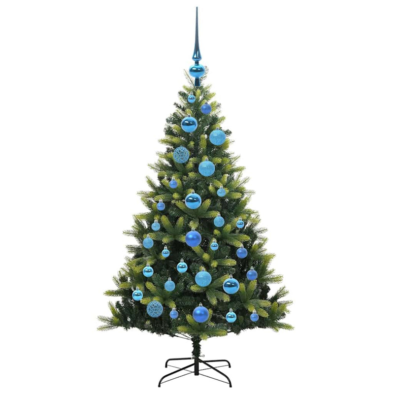 vidaXL Műanyag Hajtogatott Karácsonyfa 150 LED-del Zöld 120 cm