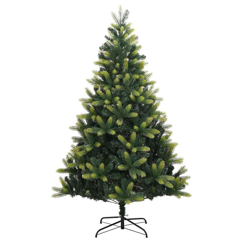 vidaXL Műanyag Hajtogatott Karácsonyfa 150 LED-del Zöld 120 cm