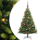 vidaXL Műanyag Hajtogatott Karácsonyfa 150 LED-del Zöld 120 cm
