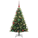 vidaXL Műanyag Hajtogatott Karácsonyfa 150 LED-del Zöld 120 cm