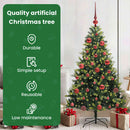 vidaXL Műanyag Hajtogatott Karácsonyfa 150 LED-del Zöld 150 cm