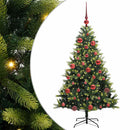 vidaXL Műanyag Hajtogatott Karácsonyfa 150 LED-del Zöld 150 cm