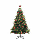 vidaXL Műanyag Hajtogatott Karácsonyfa 150 LED-del Zöld 150 cm