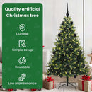 vidaXL Műanyag Hajtogatott Karácsonyfa 150 LED-del Zöld 150 cm