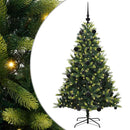 vidaXL Műanyag Hajtogatott Karácsonyfa 150 LED-del Zöld 150 cm