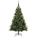 vidaXL Műanyag Hajtogatott Karácsonyfa 150 LED-del Zöld 150 cm