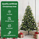 vidaXL Műanyag Hajtogatott Karácsonyfa 150 LED-del Zöld 150 cm