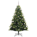 vidaXL Műanyag Hajtogatott Karácsonyfa 150 LED-del Zöld 150 cm