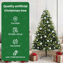 vidaXL Műanyag Hajtogatott Karácsonyfa 150 LED-del Zöld 150 cm