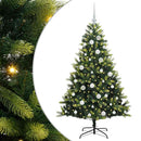 vidaXL Műanyag Hajtogatott Karácsonyfa 150 LED-del Zöld 150 cm