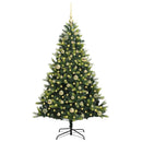 vidaXL Műanyag Hajtogatott Karácsonyfa 150 LED-del Zöld 150 cm