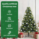 vidaXL Műanyag Hajtogatott Karácsonyfa 150 LED-del Zöld 150 cm
