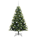 vidaXL Műanyag Hajtogatott Karácsonyfa 150 LED-del Zöld 150 cm