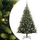 vidaXL Műanyag Hajtogatott Karácsonyfa 150 LED-del Zöld 150 cm