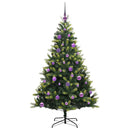 vidaXL Műanyag Hajtogatott Karácsonyfa 150 LED-del Zöld 150 cm