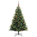 vidaXL Műanyag Hajtogatott Karácsonyfa 150 LED-del Zöld 150 cm