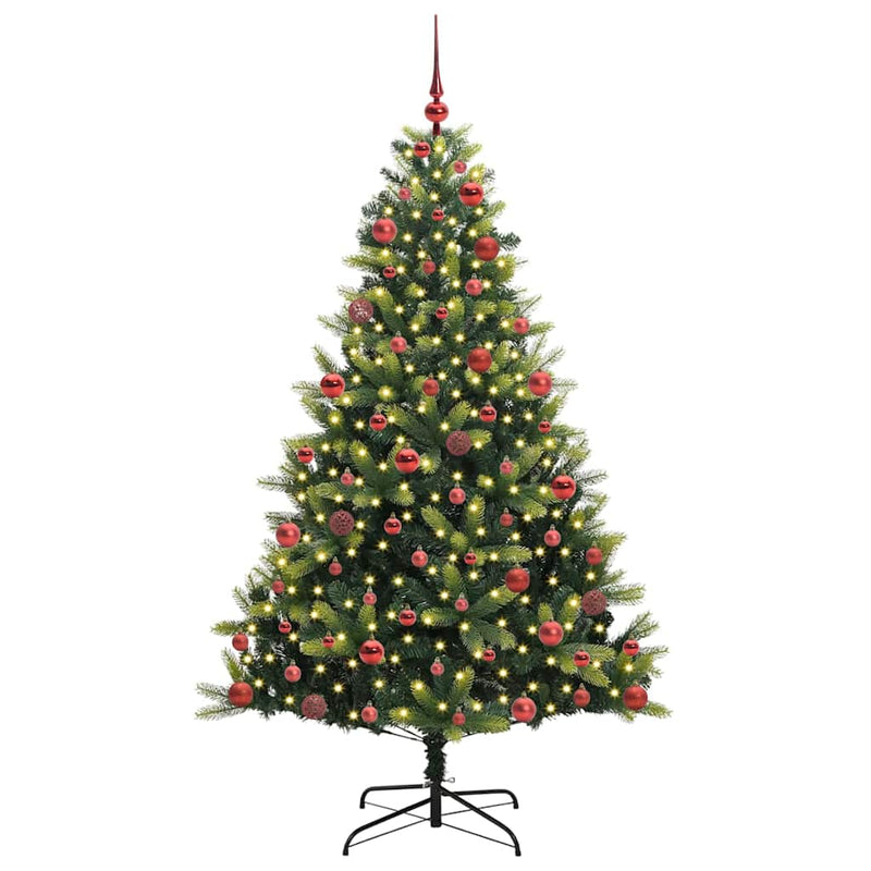 vidaXL Mesterséges Hajtogatható Karácsonyfá 300 LED-del Zöld 180 cm