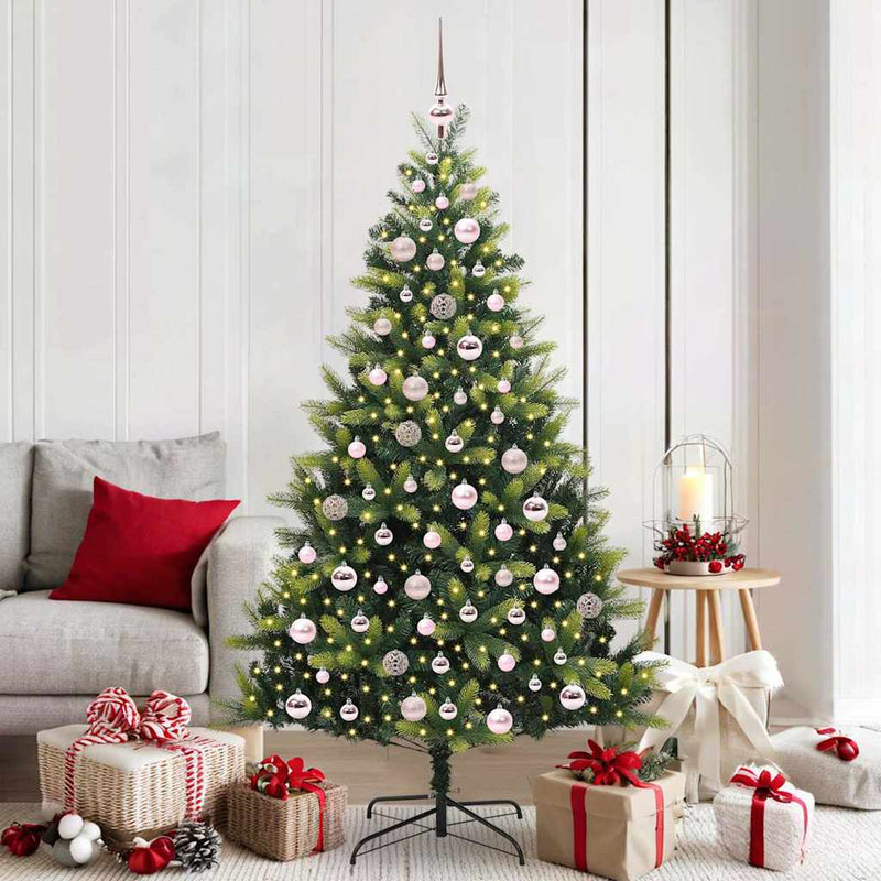 vidaXL Műfenyő karácsonyfa 300 LED-del Zöld 180 cm PVC és PE