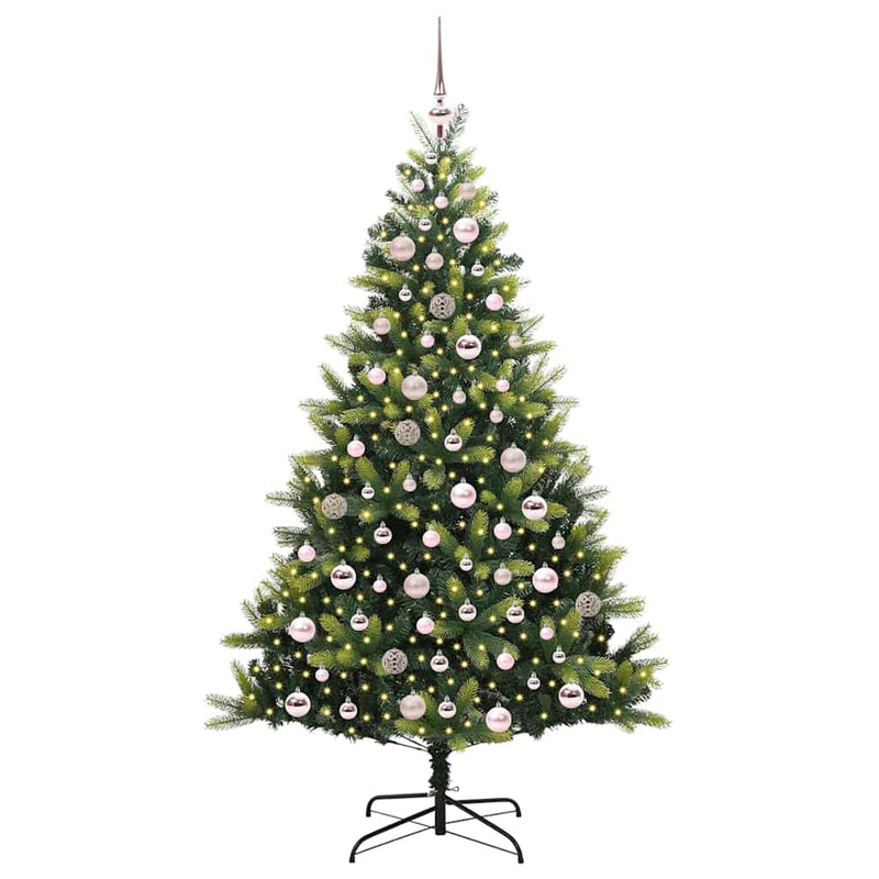 vidaXL Műfenyő karácsonyfa 300 LED-del Zöld 180 cm PVC és PE