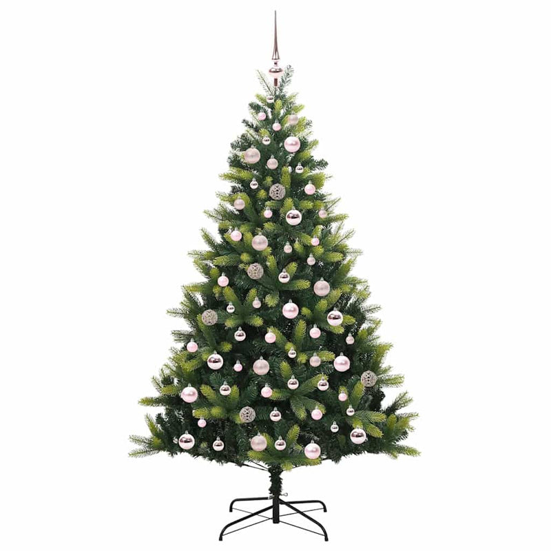 vidaXL Műfenyő karácsonyfa 300 LED-del Zöld 180 cm PVC és PE