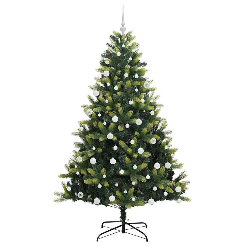 vidaXL Műanyag Karácsonyfá 300 LED-del, Csuklós Zöld 180 cm PVC és PE