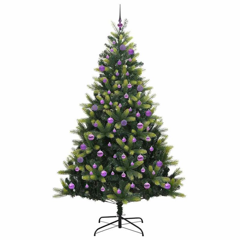 vidaXL Műanyag Hajlékony Karácsonyfa 300 LED-del Zöld 180 cm PVC és PE